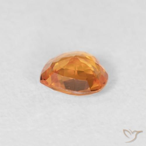 Sapphire Gemstone in 4.5 x 4.5 mm Size for Sale, Sapphire Stone in Medium Orange Color