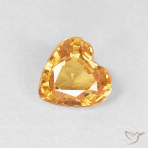 0.46ct Natural Medium Orange Sapphire, Heart, VVS