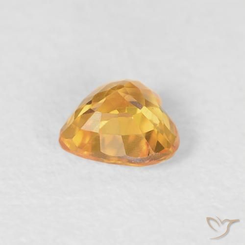 Sapphire Gemstone in 4.6 x 4.5 mm Size for Sale, Sapphire Stone in Medium Orange Color