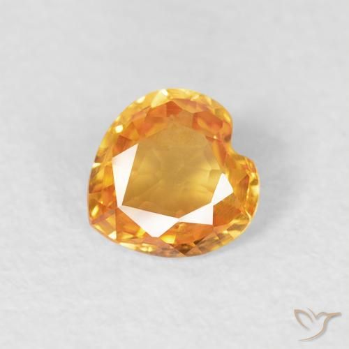0.40ct Natural Orange-Gold Sapphire, Heart, VVS