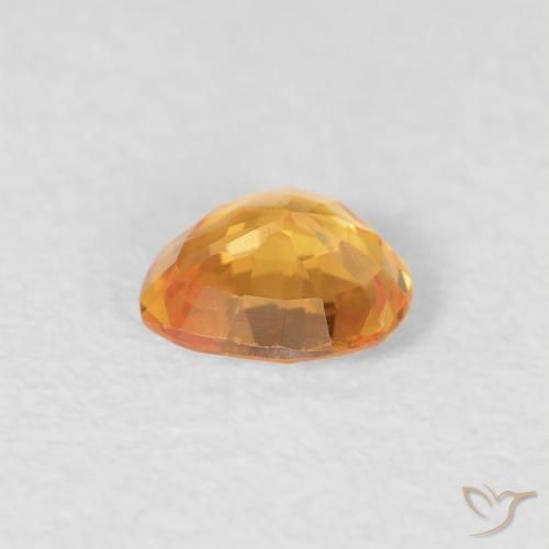 Sapphire Gemstone in 4.7 x 4.6 mm Size for Sale, Sapphire Stone in Orange-Gold Color