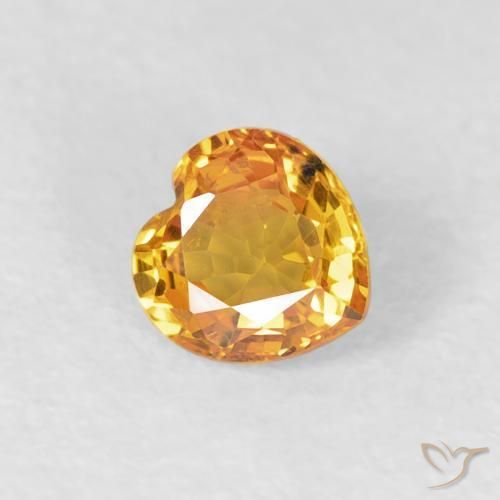 0.44ct Natural Orange-Gold Sapphire, Heart, VVS