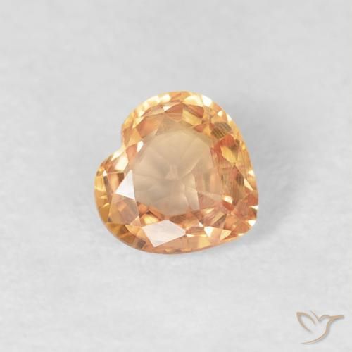 0.38ct Natural Medium Orange Sapphire, Heart, VVS