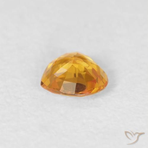 Sapphire Gemstone in 4.4 x 4.3 mm Size for Sale, Sapphire Stone in Dark Orange-Gold Color