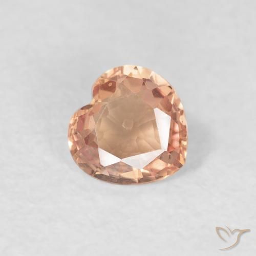 0.38ct Natural Medium Orange Sapphire, Heart, VVS