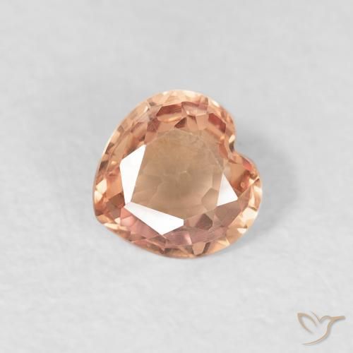 0.38 ct Orange Sapphire Stone, Natural Sapphire in Heart Facet Shape for Sale