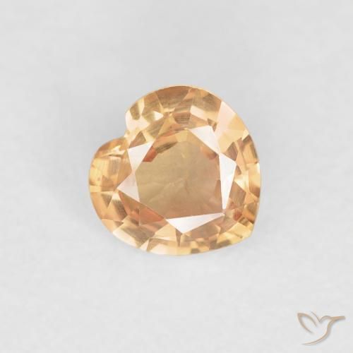 0.40ct Natural Golden Sapphire, Heart, VVS