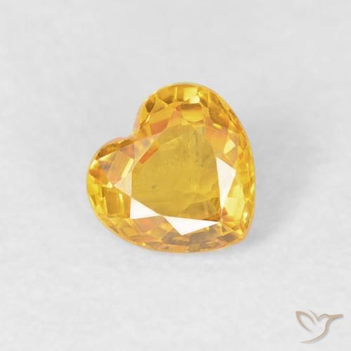 0.43ct Natural Medium Gold Sapphire, Heart, VVS