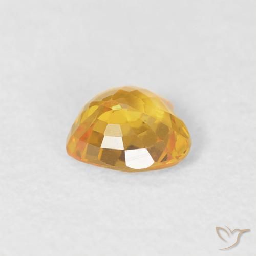 Sapphire Gemstone in 4.7 x 4.5 mm Size for Sale, Sapphire Stone in Medium Gold Color
