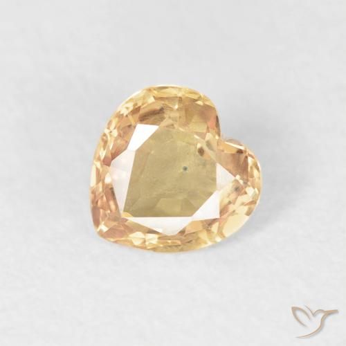 0.48ct Natural Golden Sapphire, Heart, VVS