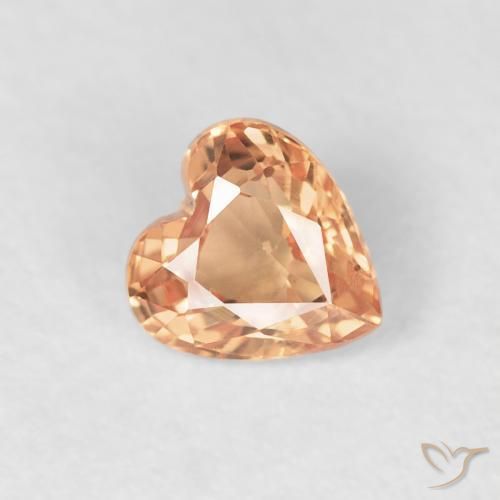 0.50ct Natural Light Orange Sapphire, Heart, VVS