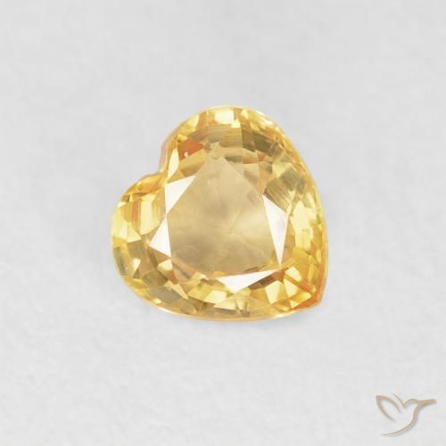 0.51ct Natural Light Gold Sapphire, Heart, VVS