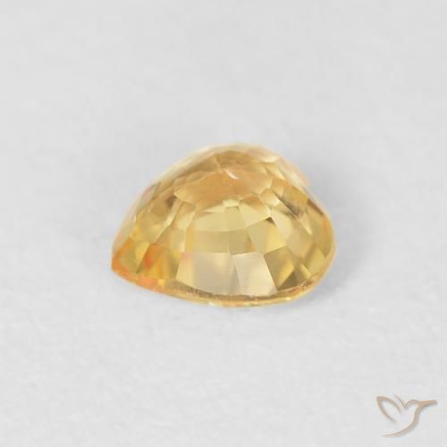 Sapphire Gemstone in 4.7 x 4.6 mm Size for Sale, Sapphire Stone in Light Gold Color