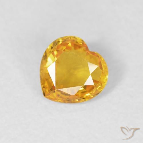 0.39ct Natural Golden Orange Sapphire, Heart, VVS