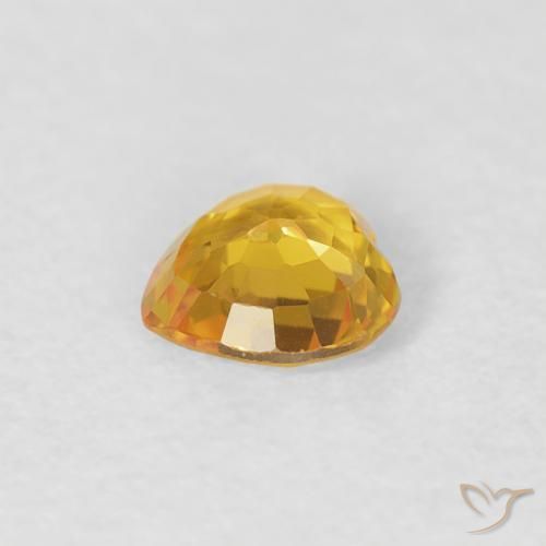 Sapphire Gemstone in 4.6 x 4.5 mm Size for Sale, Sapphire Stone in Golden Orange Color