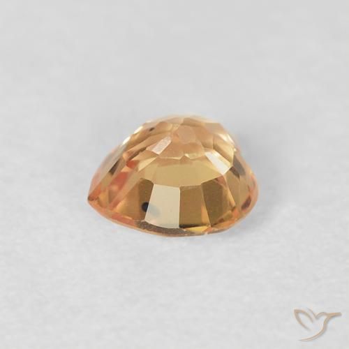 Sapphire Gemstone in 4.6 x 4.6 mm Size for Sale, Sapphire Stone in Light Peachy Golden Color