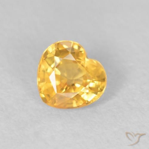 0.44ct Natural Medium Gold Sapphire, Heart, VS