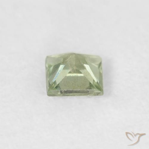 Sapphire Gemstone in 3 x 3 mm (calibrated) Size for Sale, Sapphire Stone in Very Light Sage Green Color