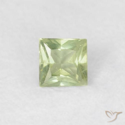 0.18ct Natural Light Yellow Green Sapphire, Square, VS