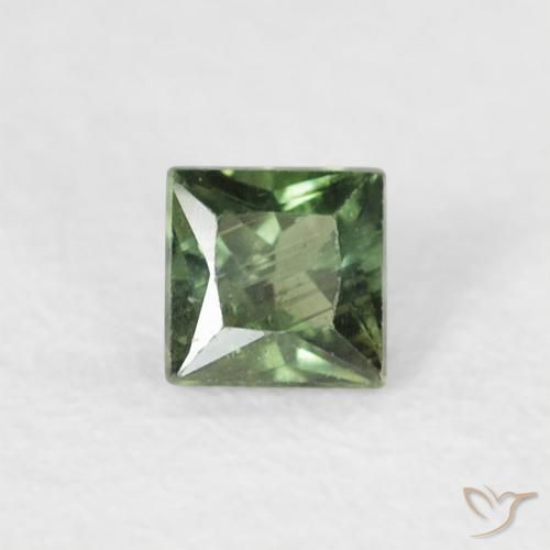 0.20ct Natural Dark Green Sapphire, Square, VS