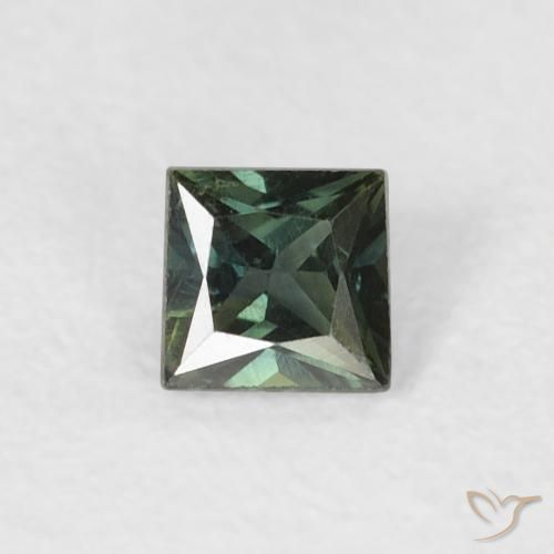 0.30ct Natural Earthy Green Sapphire, Square, VS