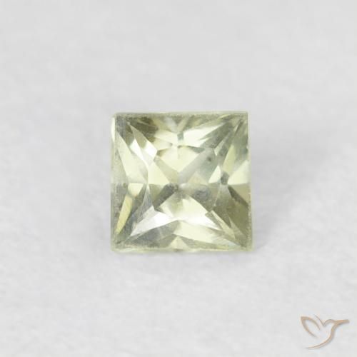0.20ct Natural Warm Green Sapphire, Square, VS