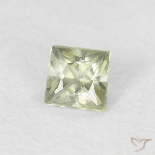 0.20 ct Green Sapphire Stone, Natural Sapphire in Princess-Cut Shape for Sale