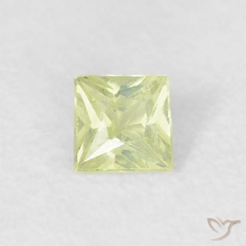 0.18ct Natural Medium Light-Yellow Sapphire, Square, VS