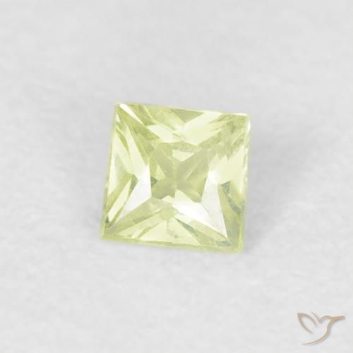 0.18 ct Yellow Sapphire Stone, Natural Sapphire in Princess-Cut Shape for Sale