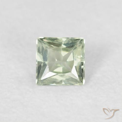0.20ct Natural Pale Moss Green Sapphire, Square, VS