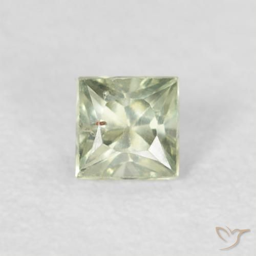 0.24ct Natural Very Light Green Sapphire, Square, VS