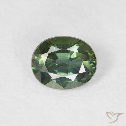 0.38ct Natural Pale Forest Green Sapphire, Oval, VS
