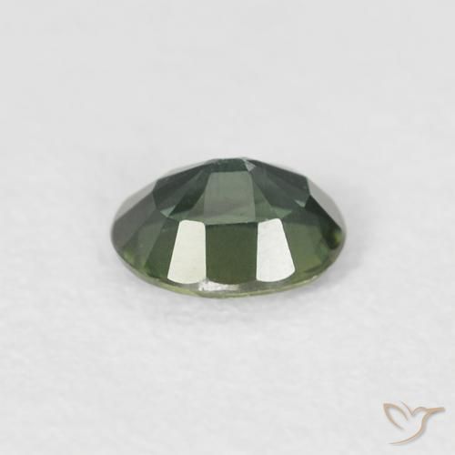 Sapphire Gemstone in 4.6 x 3.8 mm Size for Sale, Sapphire Stone in Pale Forest Green Color
