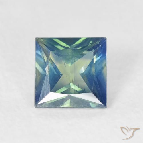 0.69ct Natural Teal Sapphire, Square, VS