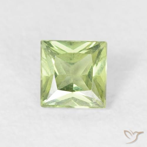 0.20ct Natural Light Yellow Green Sapphire, Square, VS