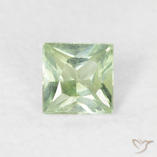 0.18ct Natural Very Light Green Sapphire, Square, VS