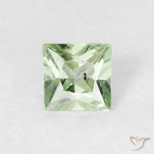 0.16ct Natural Very Light Green Sapphire, Square, VS