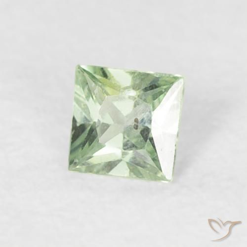 0.16 ct Green Sapphire Stone, Natural Sapphire in Princess-Cut Shape for Sale