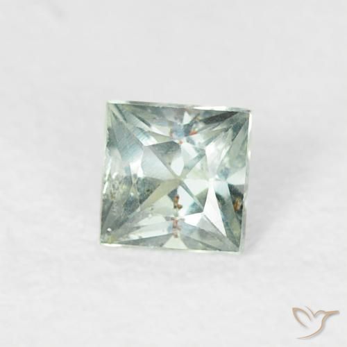 0.20 ct Green Sapphire Stone, Natural Sapphire in Princess-Cut Shape for Sale