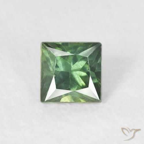 0.24ct Natural Medium Green Sapphire, Square, VS