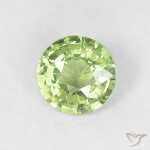 0.59ct Natural Light Lively Green Sapphire, Round, VS