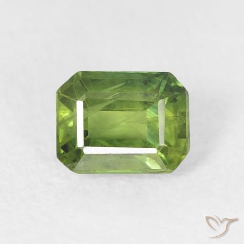 0.69ct Natural Warm Green Sapphire, Emerald Cut, VS