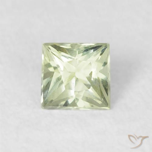 0.18ct Natural Very Light Sage Green Sapphire, Square, VVS