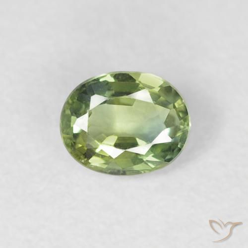 0.30ct Natural Warm Green Sapphire, Oval, VVS