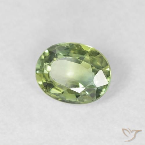 0.30 ct Green Sapphire Stone, Natural Sapphire in Oval Facet Shape for Sale