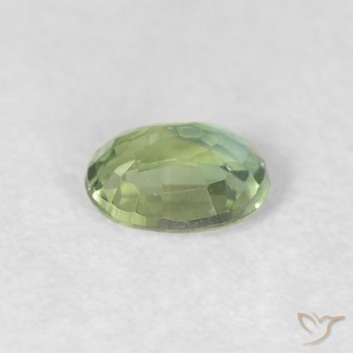 Sapphire Gemstone in 4.4 x 3.5 mm Size for Sale, Sapphire Stone in Warm Green Color