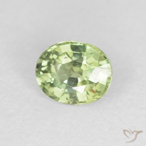0.51 ct Green Sapphire Stone, Natural Sapphire in Oval Facet Shape for Sale