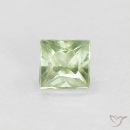 0.20ct Natural Very Light Green Sapphire, Square, VS