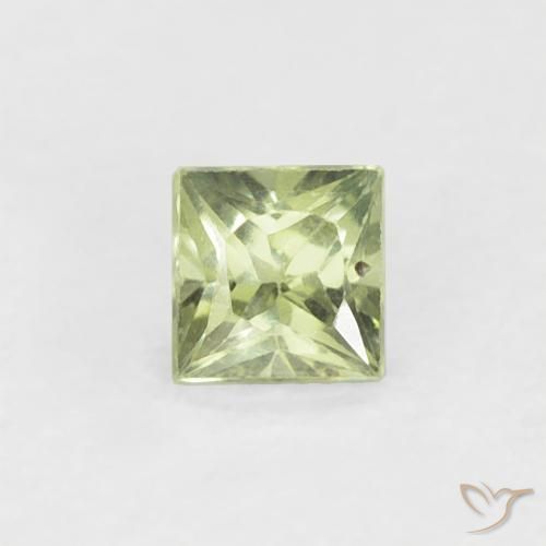 0.20ct Natural Medium Green Sapphire, Square, VS