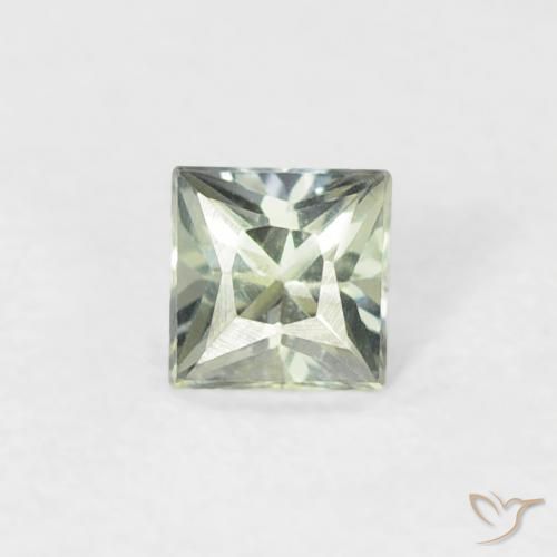 0.19ct Natural Pale Green Sapphire, Square, VS